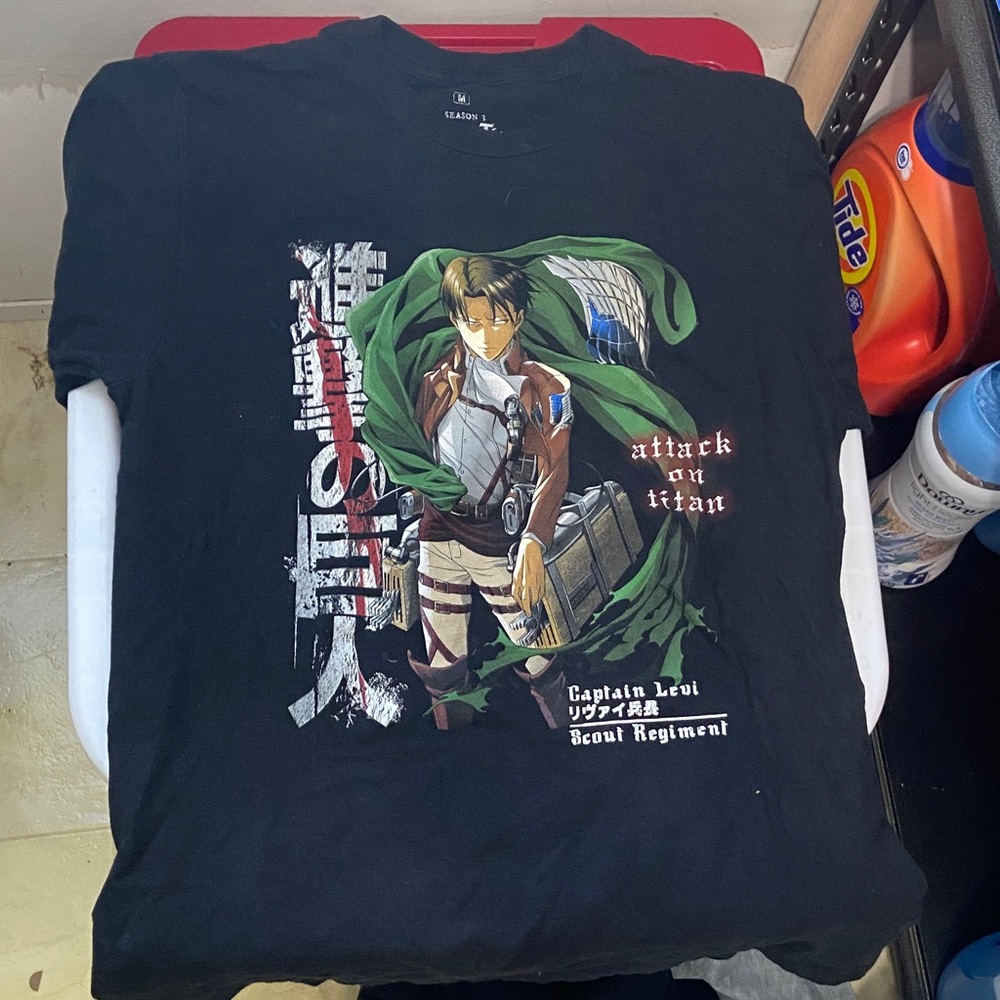 Attack on Titan Captain Levi Black Graphic Tee